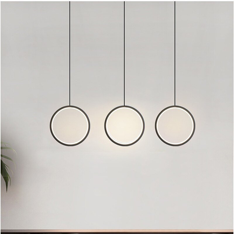 Modern Led Pendant Lights Minimalist Iron Ring Hanglamp For Dining Room Bedroom Loft Decor Nordic Bedside Luminaire Suspension 5
