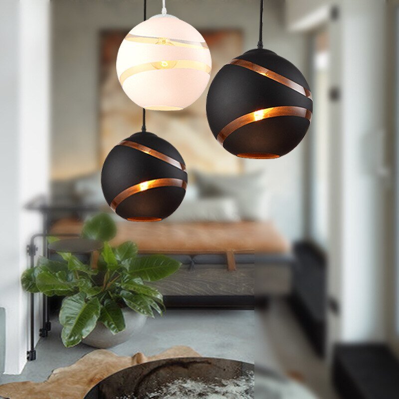 Nordic Pendant Lights Modern Glass Ball Hanglamp For Bedroom Dining Room Bar Decor Loft Luminaire Suspension E27 Light Fixtures 4