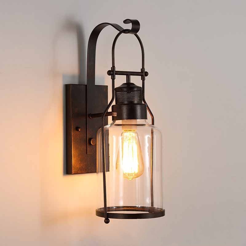 Vintage Iron Wall Lamp American Country Wall Lamps For Living Room Bedroom Industrial Decor Bathroom Fixtures Wall Mirror Light 1