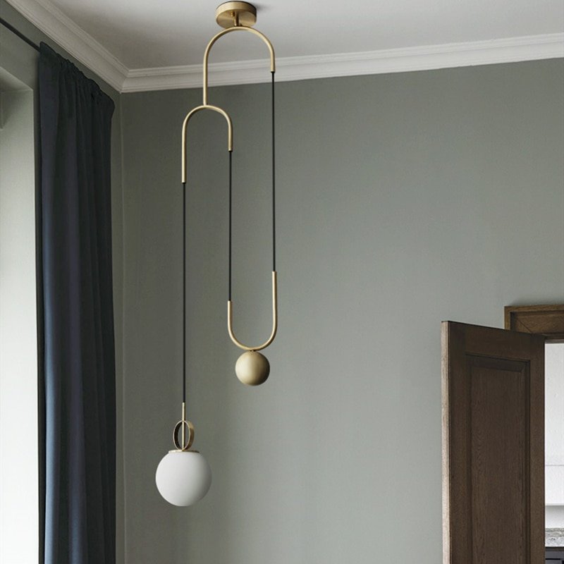 Nordic Pendant Lights E27 Glass Ball Hanglamp For Dining Room Living Room Bedroom Decor Creative Height Adjustable Hanging Lamp 1
