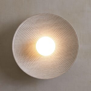 Retro Wall Lamp Japanese Style Round Resin wall Sconces Lamp for Home Kitchen Wall light Aisle Restaurant Indoor Decor Fixtures 1