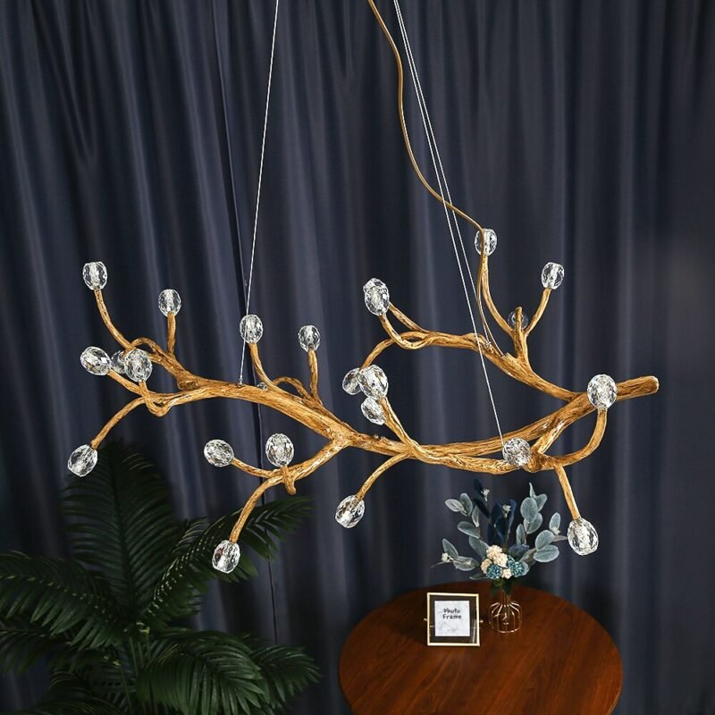 Modern Tree Branch crystal Bubble LED Chandeliers Lighting Retro Ceiling Chandeliers Home Pendant Lamp suspension Light Fixtures 5
