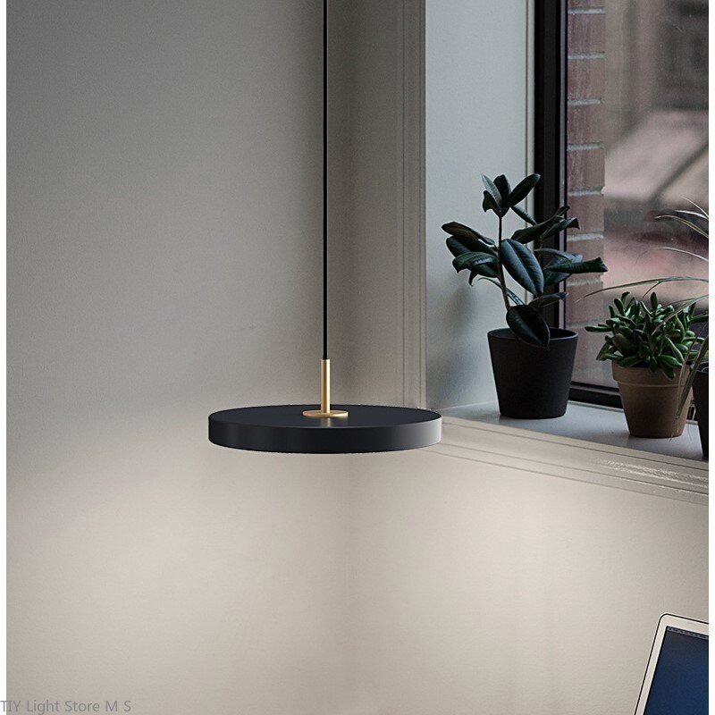 Modern Minimalist Led Pendant Lights Nordic  Black White Blue for Bar High Ceiling Kitchen Luxury Single Head Round Haging Lamps 4