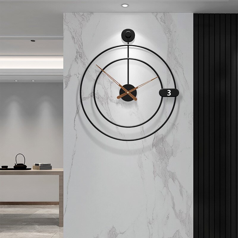 Nordic Minimalist Wall Clock Large Digital Silent Wall Clock Modern Design Reloj Pared Decorativo Home Metal Wall Decor LL50WC 4