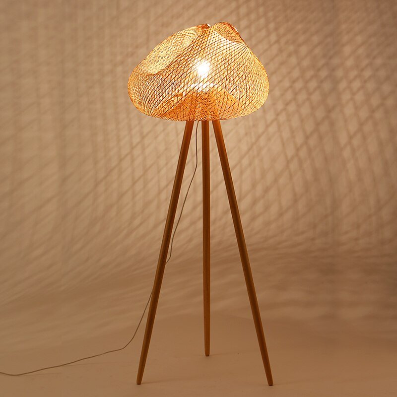 Southeast Asia Bamboo Floor Lamp Modern Wood Tripod Floor Lamps For Living Room Bedroom Study Decor Light Home E27 Standing Lamp 1