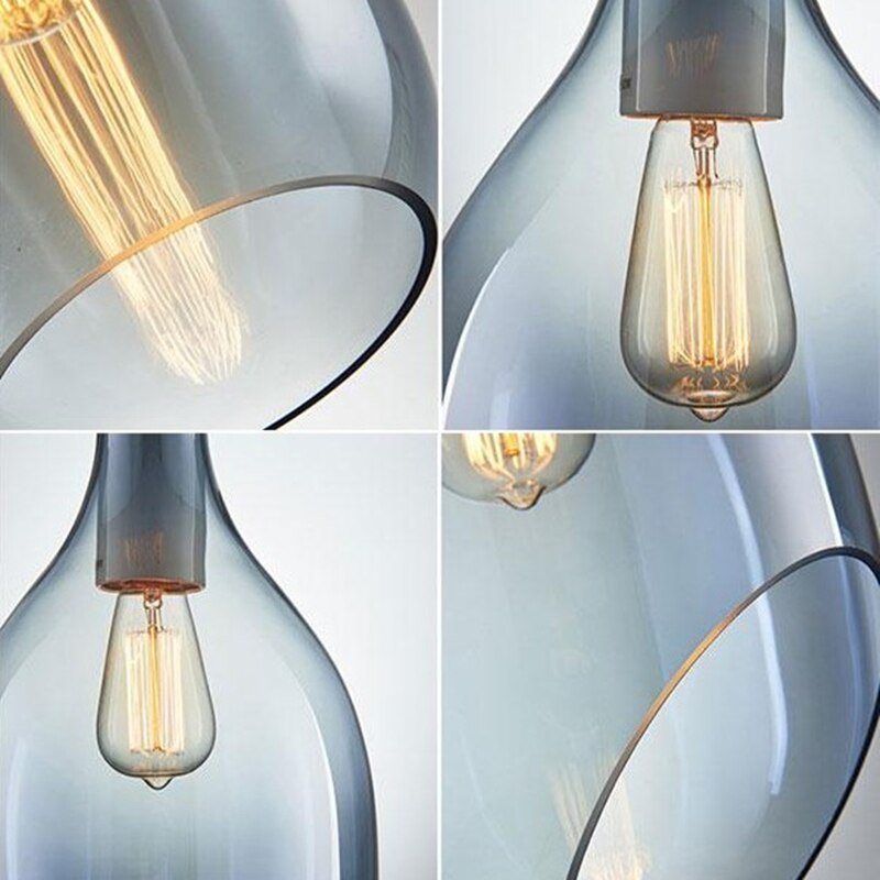 Nordic Designer Pendant Lights Water Drop Glass Hanglamp For Dining Room Bedroom Loft Luminaire Suspension E27 Kitchen Fixtures 6