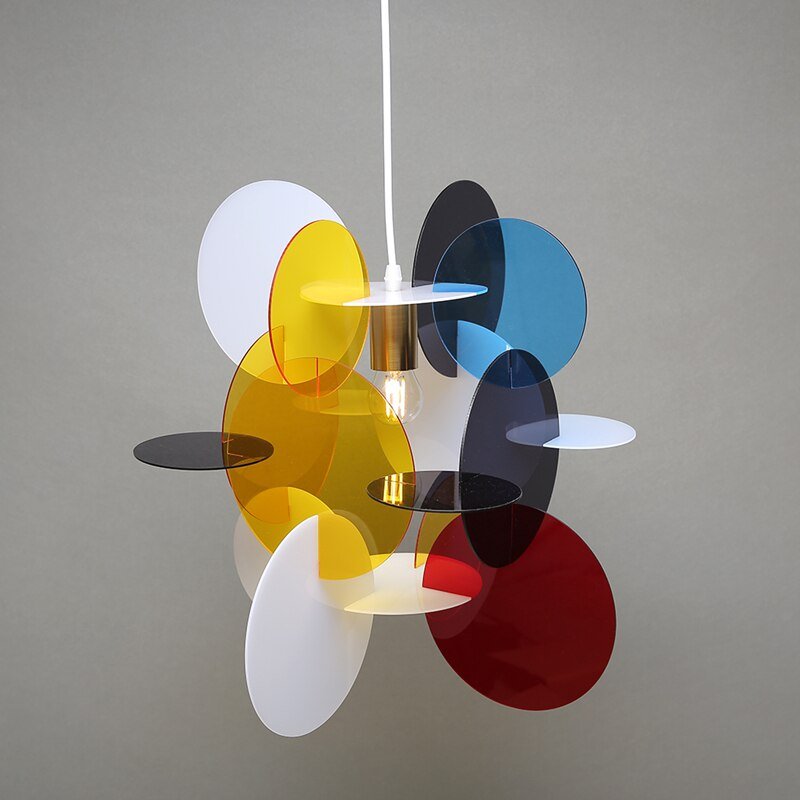 Nordic Postmodern Pendant Lights Colorful Acrylic Hanging Lamp For Dining Room Bedroom Baby Room E27 Home Loft Decor Luminaire 4