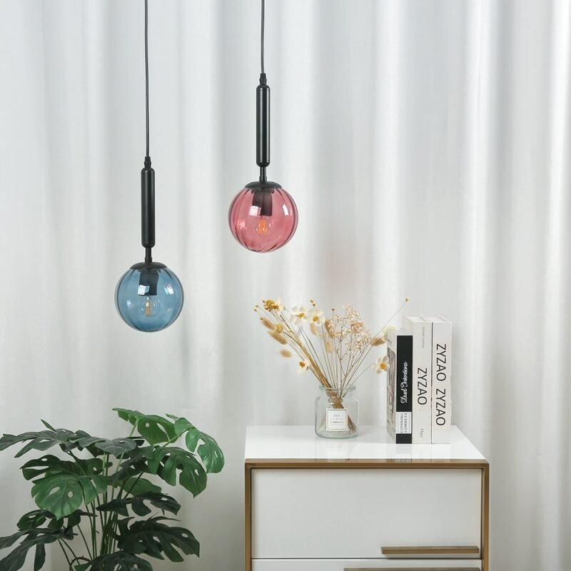 Modern Pendant Lights Nordic Glass Ball Hanglamp For Dining Room Bedroom Bar Decor Luminaire Suspension Loft Light Fixtures 4