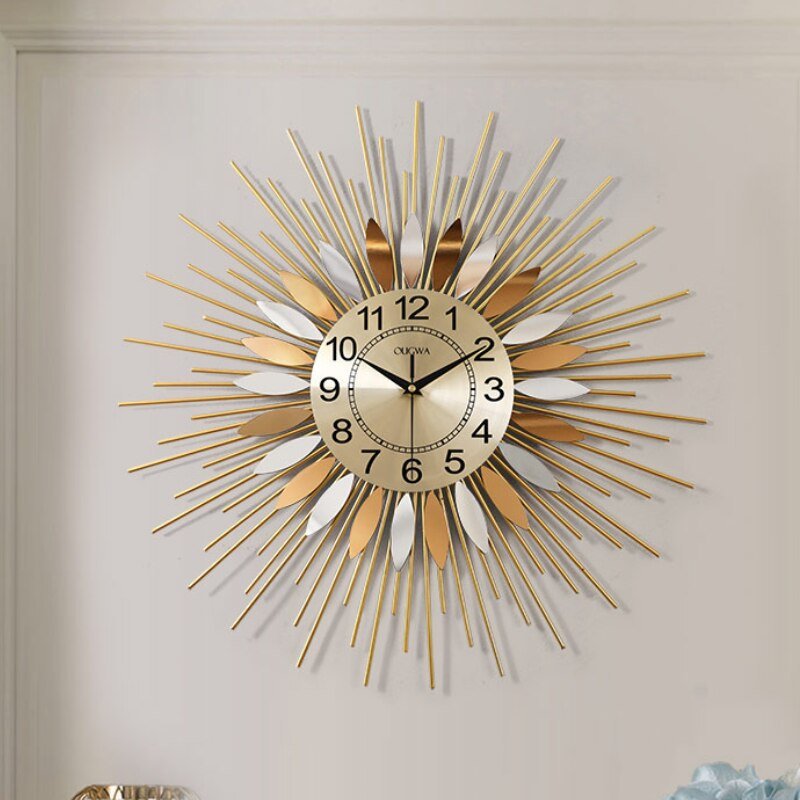 Big Luxury Wall Clock Modern Design Silent Metal Creative Large Wall Clock Gold Minimalist Living Room Klok Home Decor ZP50WC 6