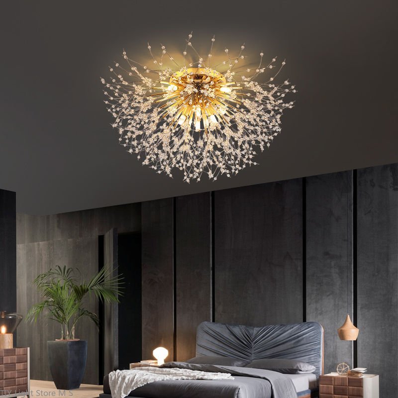 Modern Dandelion Crystal Ceiling Chandelier Light Decor Led Ceiling Lamp For Living Room Dining Room Home Pendant lamp Luminaire 3