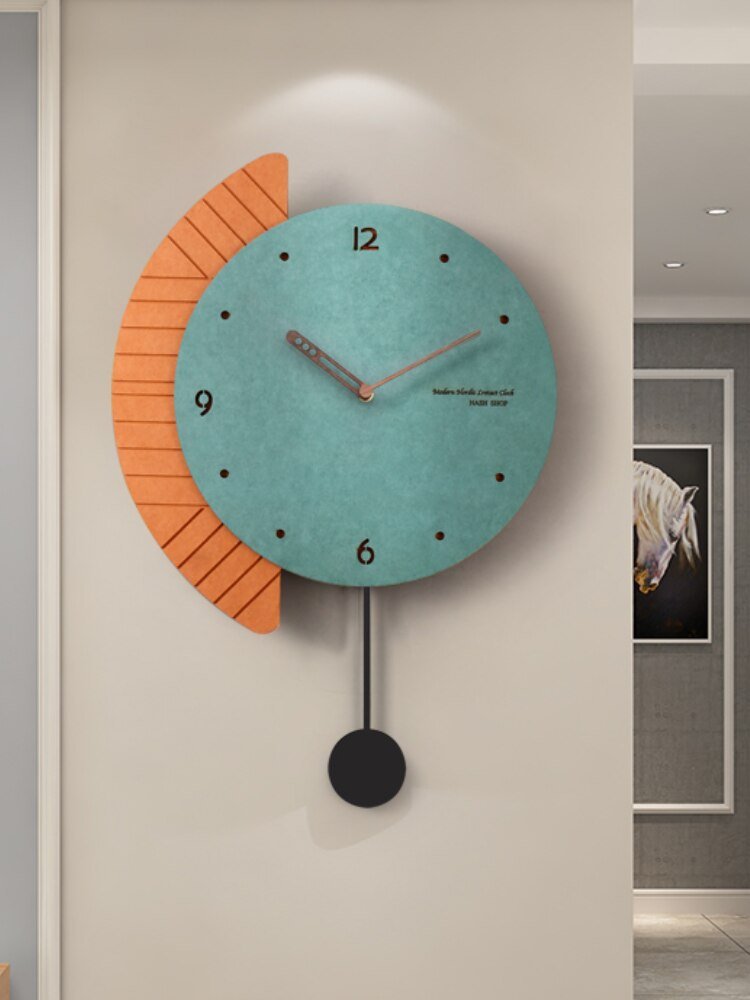Luxury Pendulum Wall Clock Living Room Large Silent Wooden Wall Clock Modern Design Reloj Pared Grande Home Decor LL50WC 6