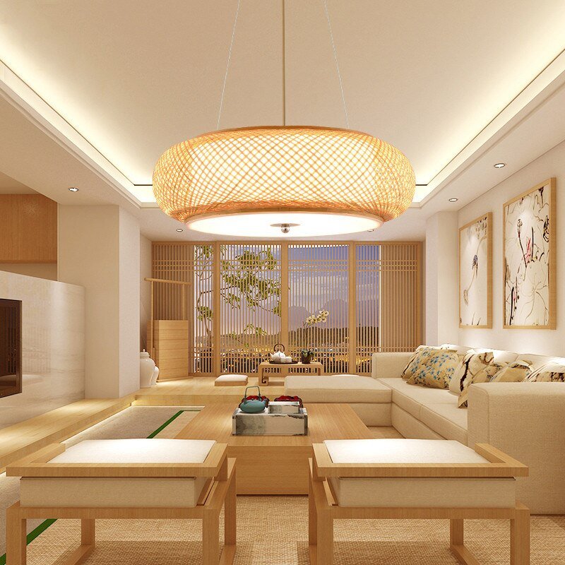 Modern Bamboo Pendant Lights Japanese style Hanglamp For Living Room Bedroom Dining Room Loft Decor E27 Luminaire Suspension 3