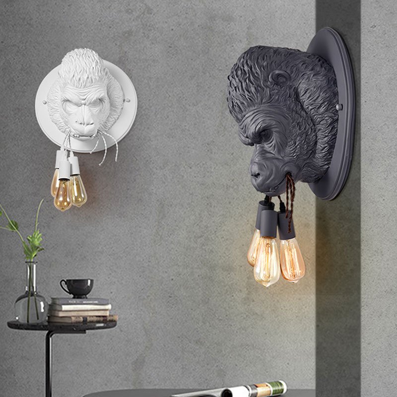 Nordic Wall Lamp Modern Led Resin Gorilla Wall Lamps Living Room Bedroom Luminaire Home Decor Bathroom Fixtures E27 Wall Light 1