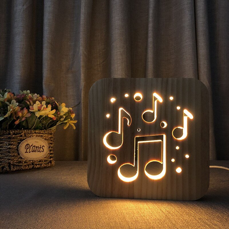 Led 3D Cutout Night Light Bedside Table Lamp Novelty Gift For Children Bedroom Desktop Decor Usb Plug In Sculpture 5W Night Lamp 2