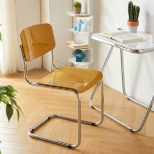 Wuli Modern Minimalist Backrest Dining Chair Home Small Apartment Bedroom Dressing Stool Office Chair Nordic Iron Chair 1