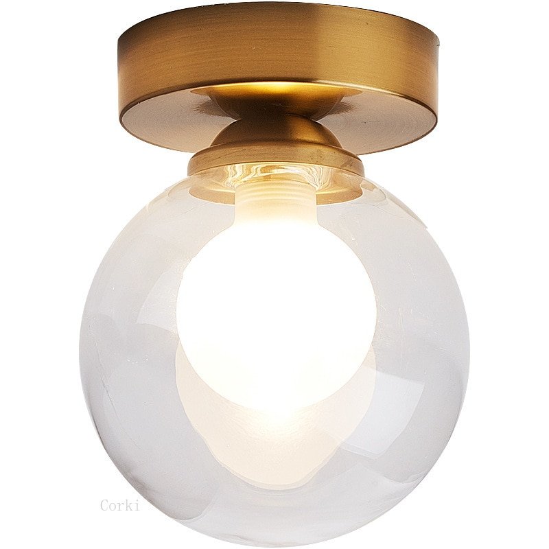 Modern Simple Corridor Ceiling Light Nordic Personality Creative Round Glass Ball Ceiling Lamp Christmas For Home Decor Fixtures 5