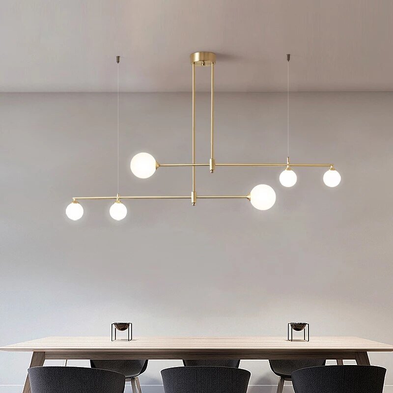 Modern Led Pendant Lights Iron Glass Ball Hanging Lamp For Dining Room Nordic Home Decor Dining Table Hanglamp Kitchen Fixtures 2