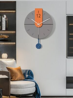 Luxury Simplicity Wall Clock Living Room Large Wooden Pendulum Wall Clock Modern Design Silent Reloj Pared Wall Decor LL50WC 1