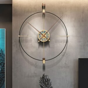 Modern Design Luxury Wall Clocks Living Room Big Size Metal Wall Clocks Gold Black Retro Quiet Art Reloj Pared Home Decor 1