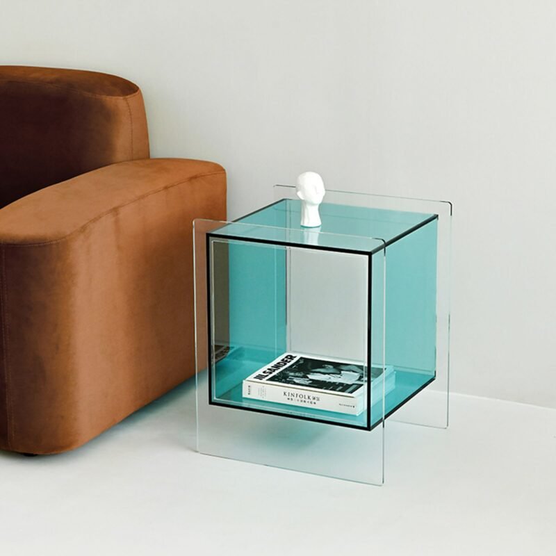 Wuli Sofa Side Cabinet Seating Corner Small Coffee Table Nordic Light Luxury Simple Acrylic Bedroom Bedside Glass Craft 4
