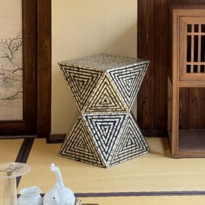 Wuli Southeast Asia Mosaic Shell Decoration Black Living Room Sofa Decoration Tea Table Bedroom Porch Shoe Changing Stool 1