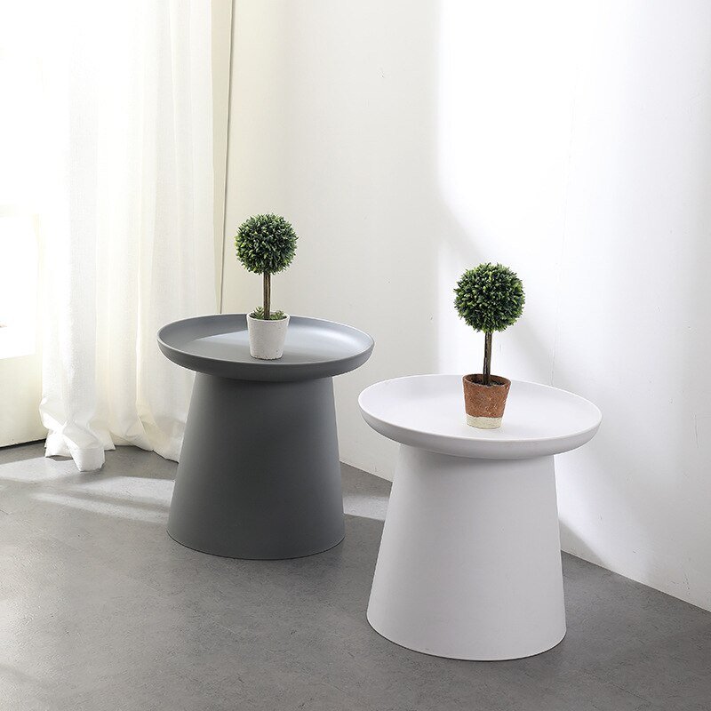 Wuli Nordic Round Plastic Living Room Home Coffee Table Small Apartment Small Round Table Simple Sofa Side Table Simple Balcony 6