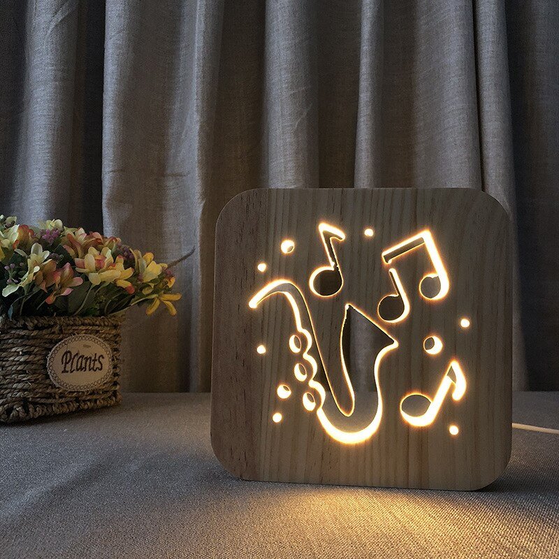 Led 3D Cutout Night Light Bedside Table Lamp Novelty Gift For Children Bedroom Desktop Decor Usb Plug In Sculpture 5W Night Lamp 5