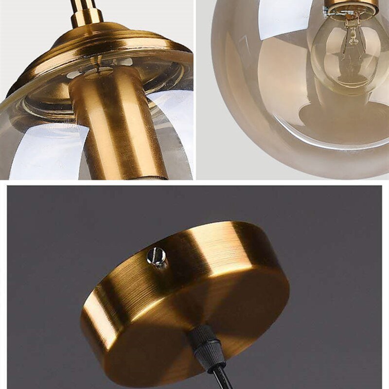 Modern Pendant Lights Nordic Glass Ball Hanging Lamp For DIining Room Bedroom Loft Decor Luminaire Suspension Led Light Fixtures 5
