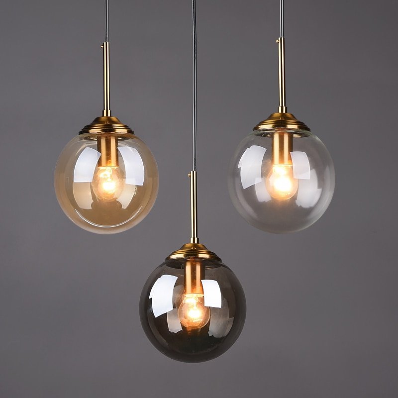 Modern Pendant Lights Nordic Glass Ball Hanging Lamp For DIining Room Bedroom Loft Decor Luminaire Suspension Led Light Fixtures 1