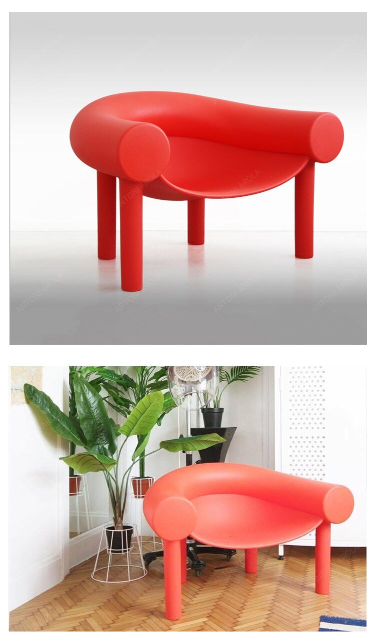 Wuli New Fashion Personalized Creative Single-Seat Sofa Chair Plastic Horseshoe Chair Art Leisure Chair Nordic Style 5