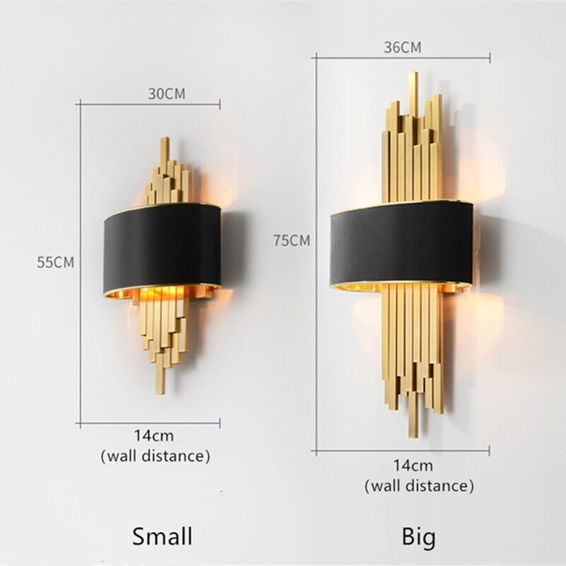 American Wall Lamp Postmodern Gold Iron Wall Lamp For Living Room Bedroom Loft Decor Luminaire Home Bedside Wall Light Fixtures 4