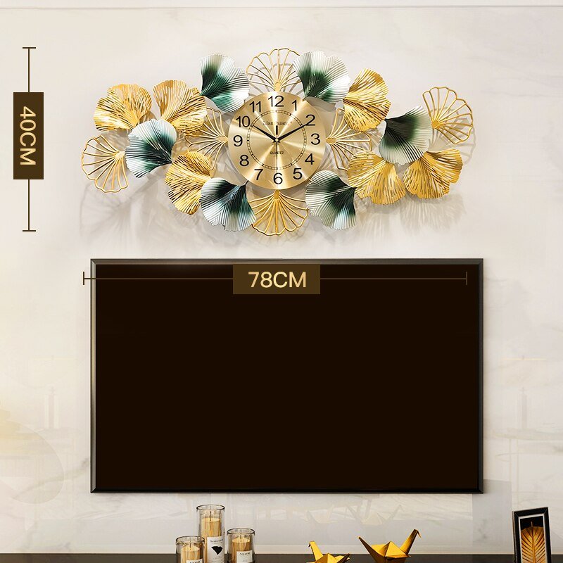 Large Creative Wall Clock Silent Luxury Golden Color Chinese Style Wall Clock Modern Design Reloj Pared Home Decoration ZP50WC 6