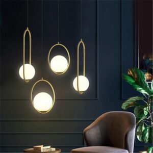 Nordic Modern Pendant Lights Ring Glass Ball Hanglamp For Dining Room Bedroom Loft Decor Luminaire Suspension Kitchen Fixtures 1