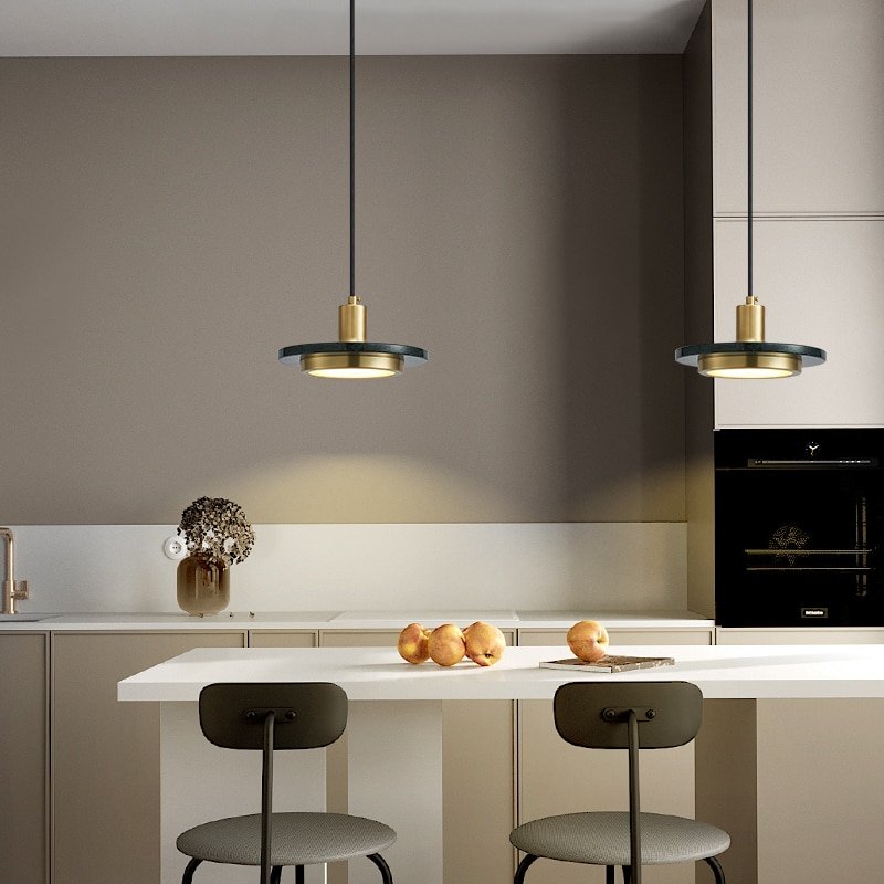 Modern Led Pendant Lights Iron Marble Hanglamp For Dining Room Bedroom Bar Decoration Loft Lamp Nordic Home Kitchen Fixtures 2