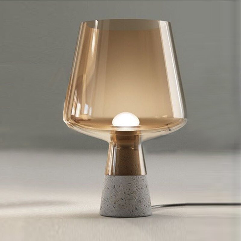 Industrial Cement Table Lamp Modern Glass Table Lamps For Living Room Bedroom Study Desk Decor Light Nordic Home Bedside Lamp 2