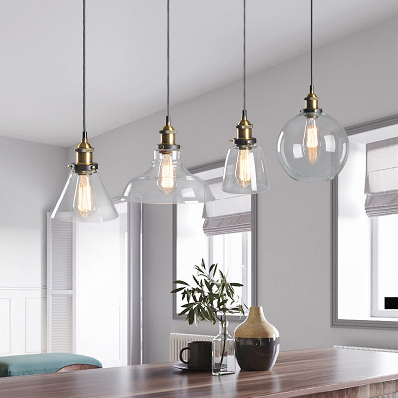 Nordic Vintage Pendant Lights Industrial Glass Hanglamp For Dining Room Bar Decor Retro Luminaire Suspension Kitchen Fixtures 4