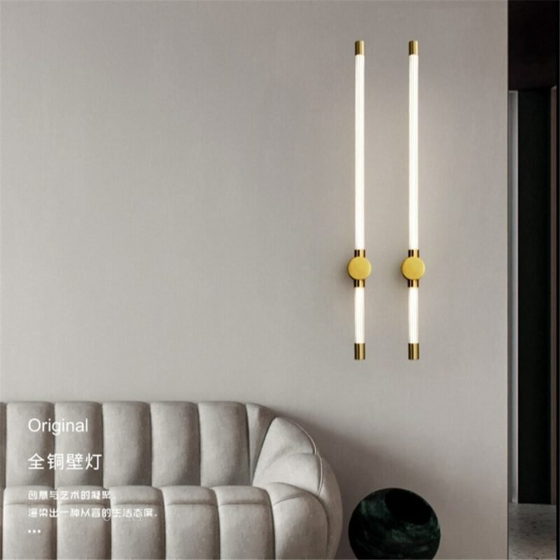 Led Wall Lamp Minimalist All Copper Acrylic Wall Lamps For Living Room Bedroom Loft Sconce Nordic Home Decor Bedside Wall Light 2
