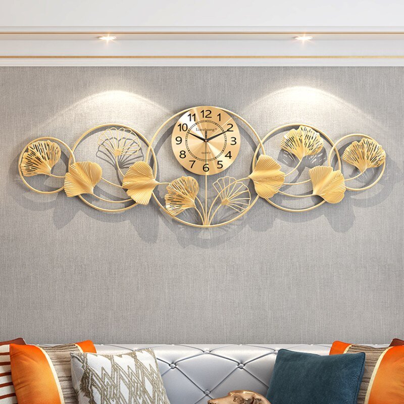 Chinese Style Wall Clocks Creative Metal Silent Luxury Golden Large Wall Clocks Modern Reloj De Pared Home Accessories ZP50ZB 4