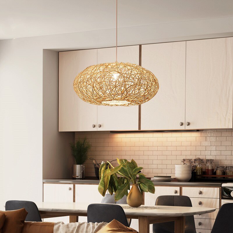 Modern Rattan Pendant Lights New Chinese Style Hanglamp For Living Room Bedroom Dining Room E27 Loft Decor Luminaire Suspension 4