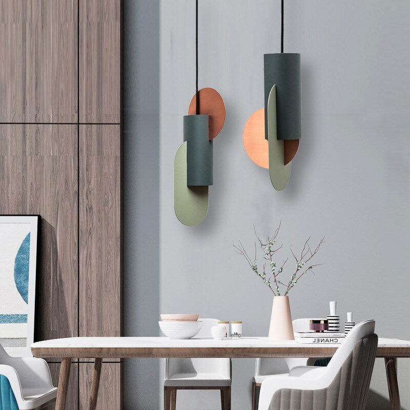 Danish Designer Pendant Lights Creative Splicing Iron Hanglamp For Dining Room Bedroom Nordic Home Decor Luminaire Suspension 5
