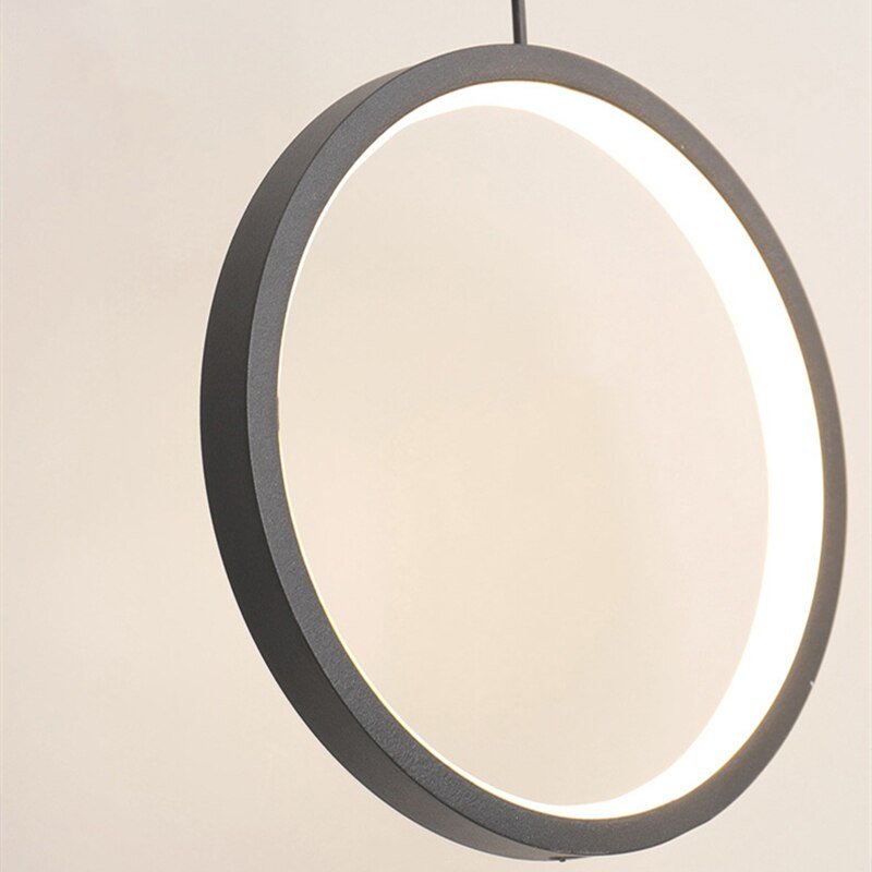 Modern Led Pendant Lights Minimalist Iron Ring Hanglamp For Dining Room Bedroom Loft Decor Nordic Bedside Luminaire Suspension 6