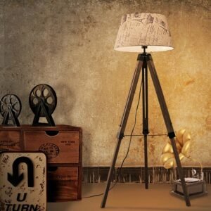American Vintage Floor Lamp Adjustable Wood Tripod Floor Lamps For Living Room Bedroom Study Decor Light Home E27 Standing Lamp 1