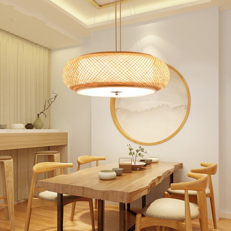 Modern Bamboo Pendant Lights Japanese style Hanglamp For Living Room Bedroom Dining Room Loft Decor E27 Luminaire Suspension 4