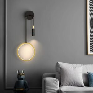 Modern Led Wall Lamp Creative Ring Wall Lamps For Living Room Bedroom Nordic Home Decoration Light Bedside Lamp With Spotlight 1