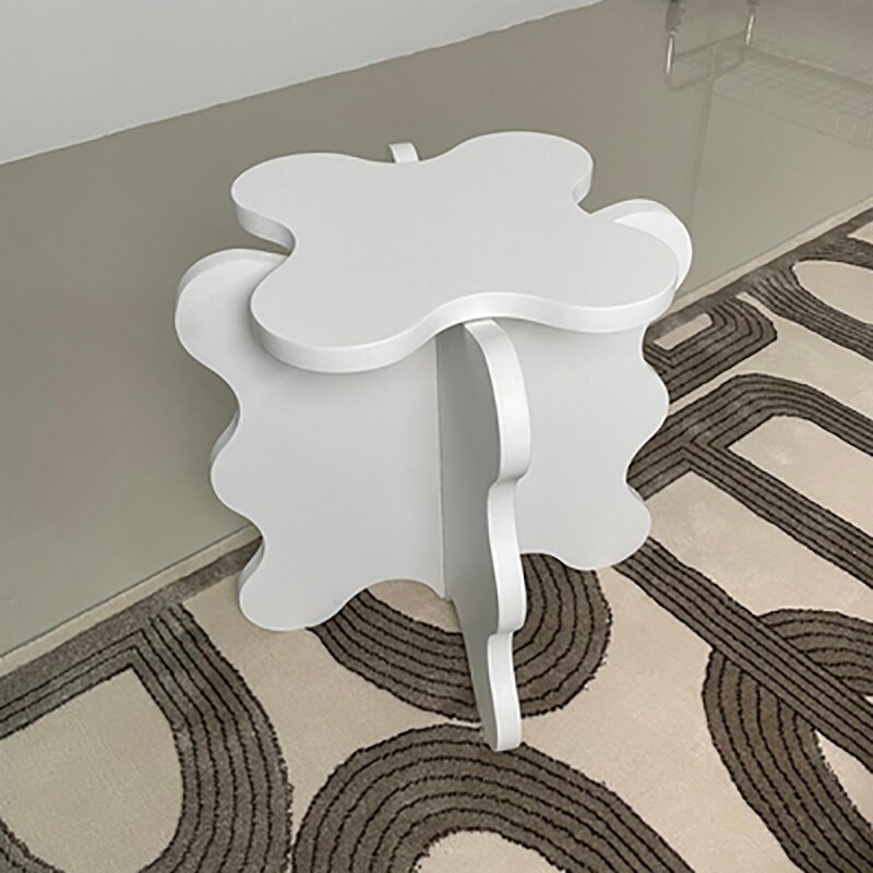 Wuli Cartoon Petal Side Table Ins Celebrity Blogger Same Paragraph Wave Coffee Table Creative Color Small Table Shooting Props 2