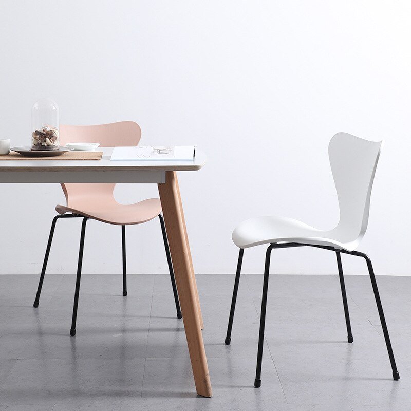 Wuli Nordic Chair Ins Celebrity Light Luxury Home Backrest Dining Chair Desk Simple Modern Backrest Stool Leisure Plastic 3