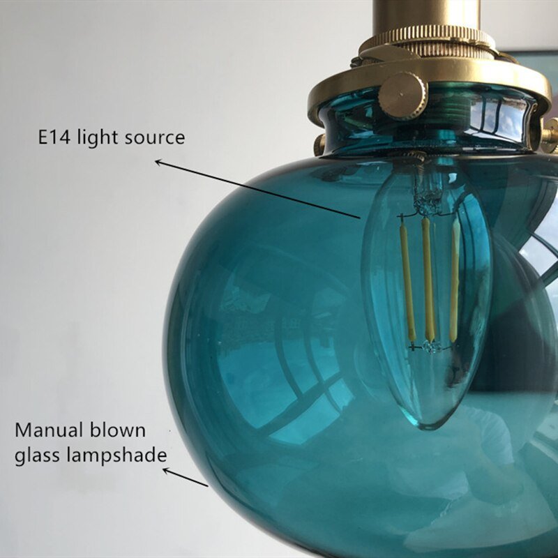 Vintage Pendant Light Japanese Colorful Glass Hanglamp For Dining Room Bedroom Loft Decor Luminaire Suspension Light Fixtures 6