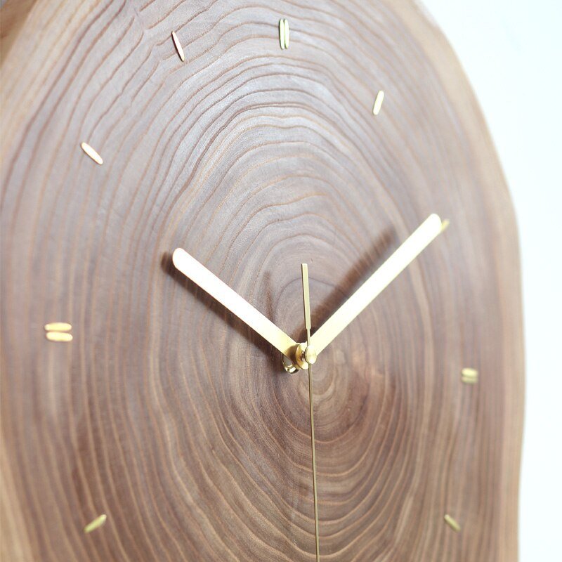 Minimalist Creativity Wall Clock Living Room Large Silent Wooden Wall Clock Modern Design Reloj Pared Home Decor LL50WC 4
