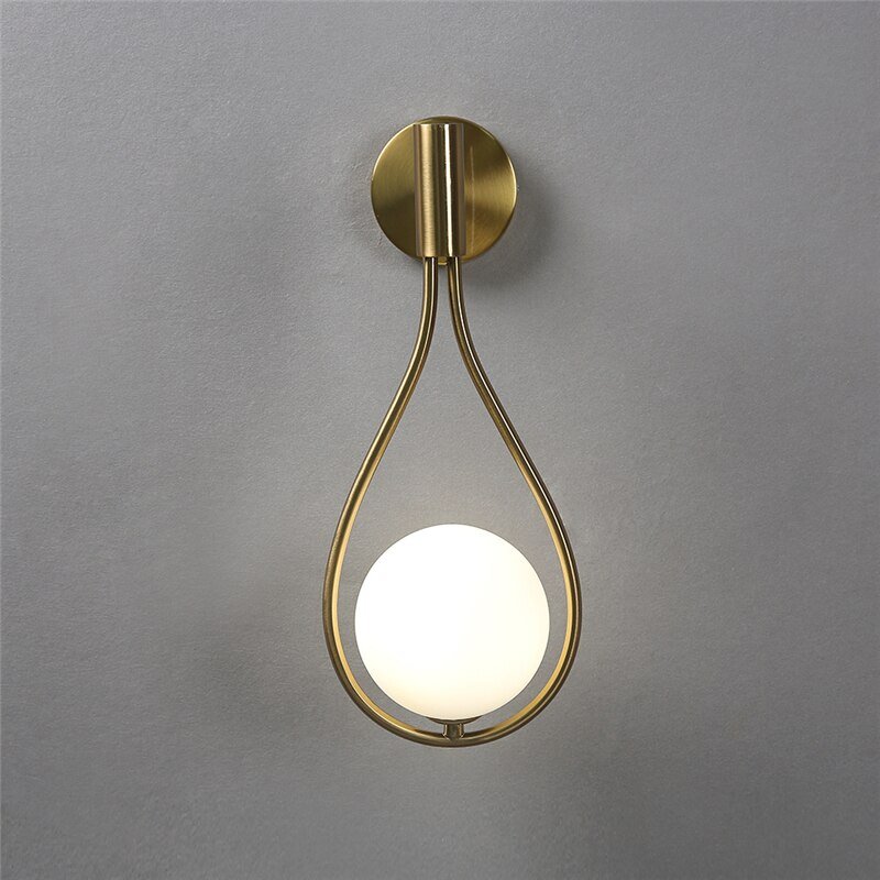 Modern Glass Ball Wall Light Luxury Gold Sconce Living Room Bedroom Bedside Aisle Staircase Nordic Wall Mount Indoor Decor Lamp 2