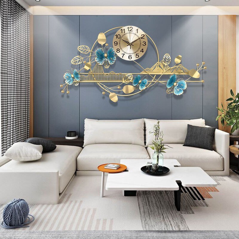 Butterfly Luxury Wall Clock Living Room Painting Silent Metal Wall Clock Modern Design Reloj Pared Wall DecorationLL50WC 3